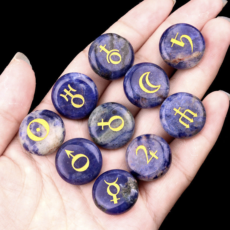 2051-Ten major planet symbols in the solar system, astronomical symbols of planets, galaxy planet learning runes