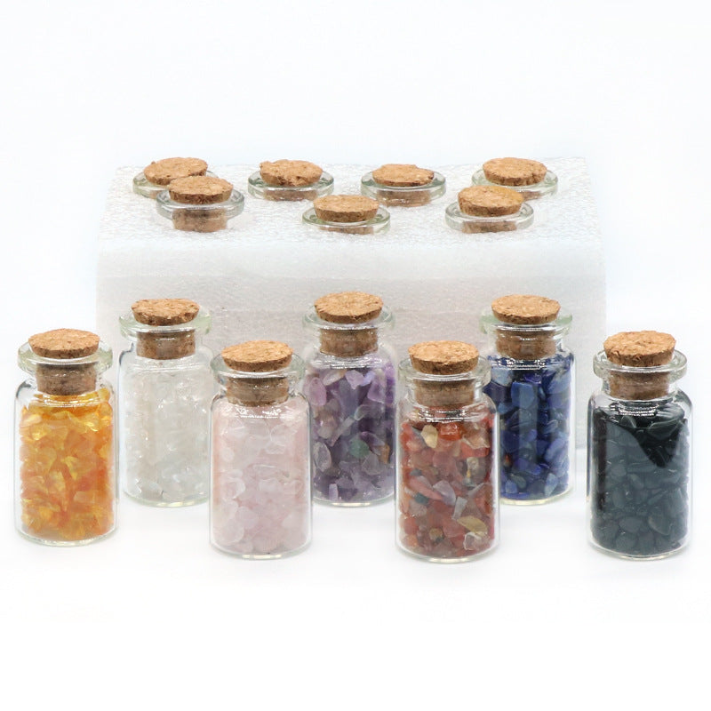 1098-Colorful crystal agate gravel bottle Natural color gravel set Crystal semi-precious stone drift bottle