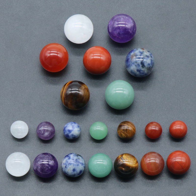 1355-12mm16mm20mm ball set natural crystal agate colorful stone ball set 7 pieces