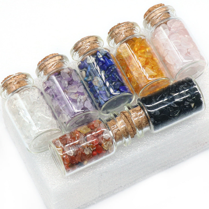 1098-Colorful crystal agate gravel bottle Natural color gravel set Crystal semi-precious stone drift bottle