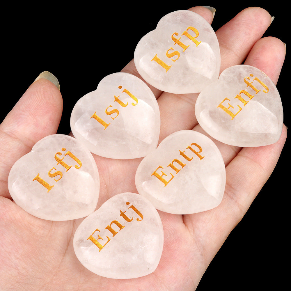 1967-White crystal love lettering MBTI16 personality type I person E person desktop ornaments student club gift