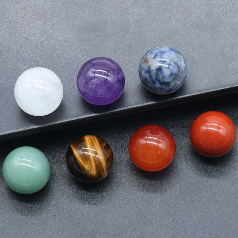 1355-12mm16mm20mm ball set natural crystal agate colorful stone ball set 7 pieces