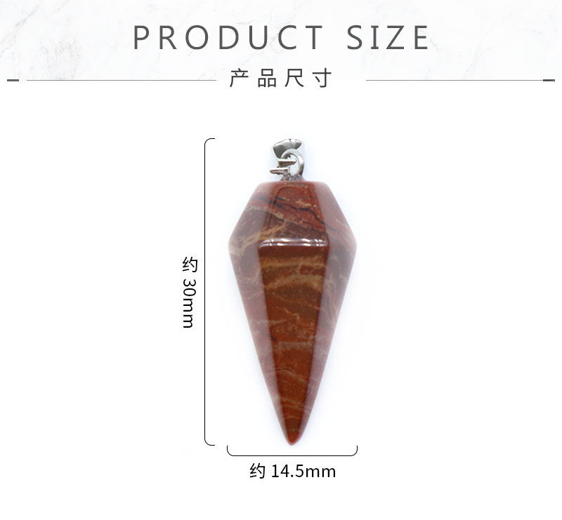 748-Natural Crystal Pendant Hexagonal Prism Conical Six-Sided Rhombus Pendulum