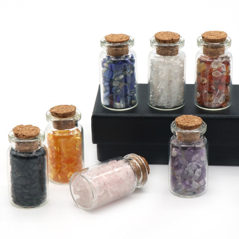 1098-Colorful crystal agate gravel bottle Natural color gravel set Crystal semi-precious stone drift bottle