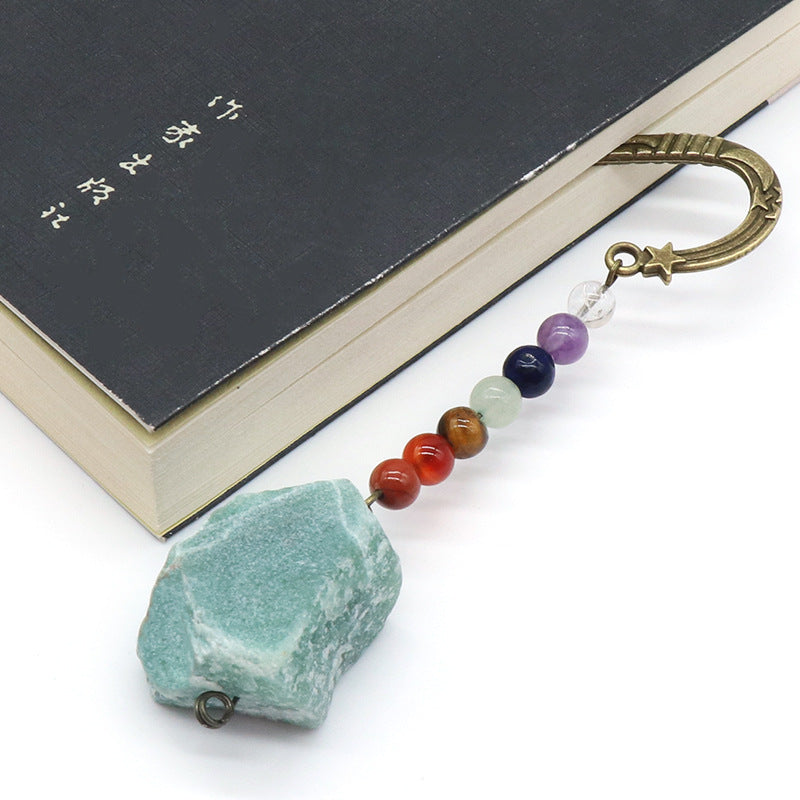 892-Original stone bookmark book mark natural crystal agate stone colorful stone original stone bookmark book clip