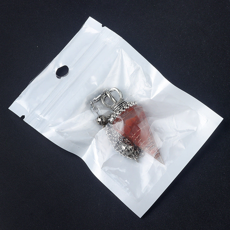 1645 - Soul Pendulum Crystal Chip Resin Pendulum, Hexagonal Prism Chakra Pendulum, Cross-Border Jewelry