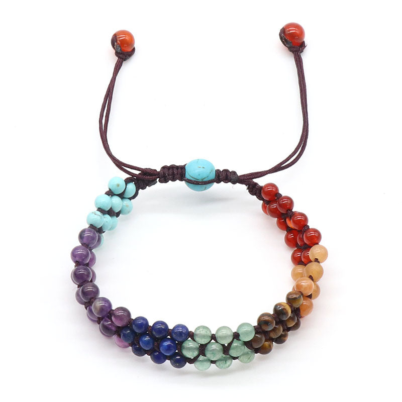 1168-Natural crystal agate colorful braided bracelet Chakra bracelet Cross-border foreign trade jewelry bracelet