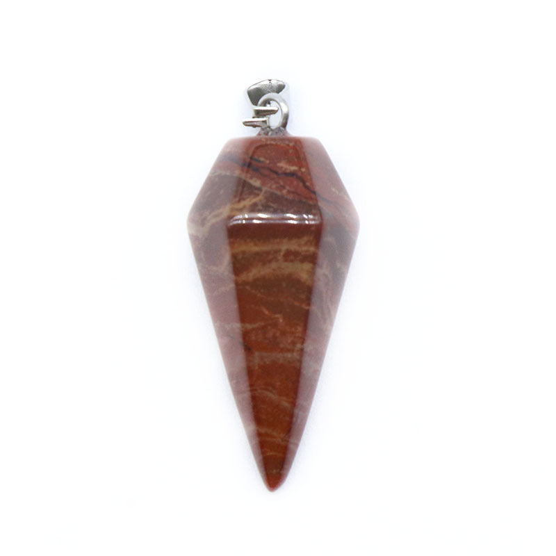 748-Natural Crystal Pendant Hexagonal Prism Conical Six-Sided Rhombus Pendulum