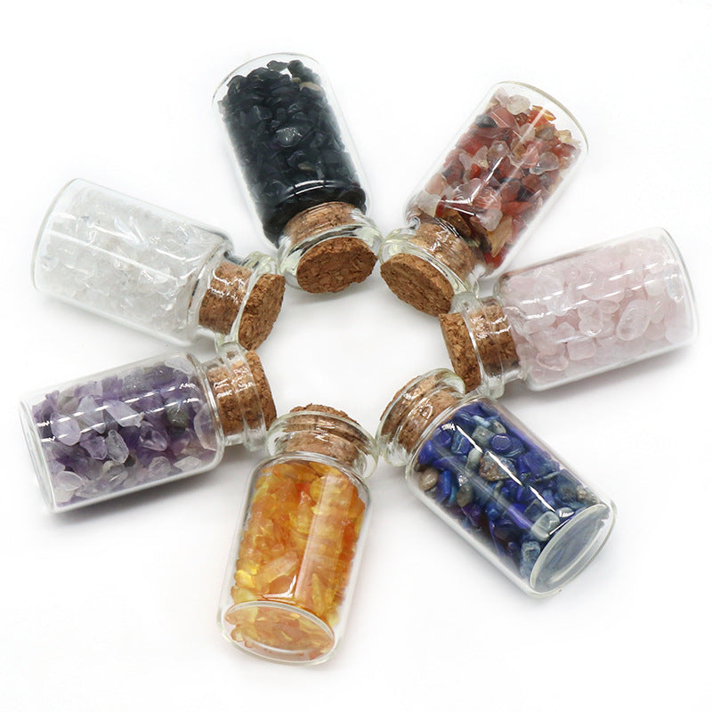 1098-Colorful crystal agate gravel bottle Natural color gravel set Crystal semi-precious stone drift bottle