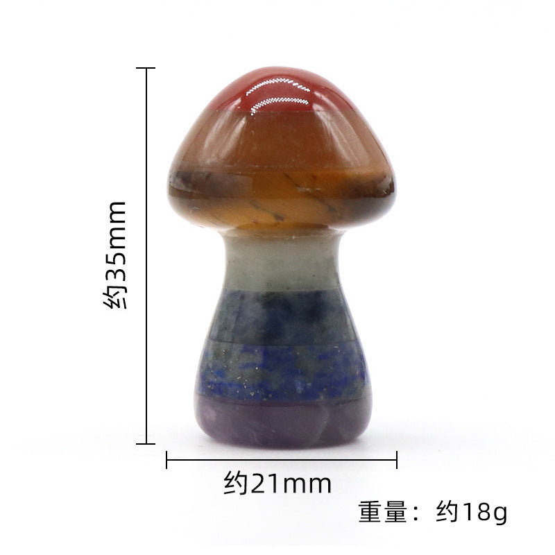 1224-Colorful Mushroom Natural Crystal Colorful Splicing Craft 21X35mm Mushroom Stone Ornaments Wholesale