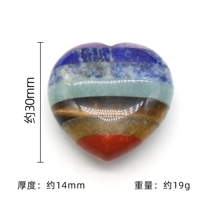 1057-Natural crystal agate stone colorful love 30mm no hole splicing crafts love small ornaments