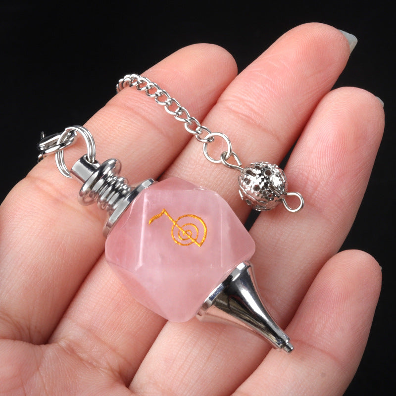 1758 - Cho Ku Rei Power Symbol Pendulum, Amethyst Energy Symbol Hypnosis Healing Pendulum Pendant