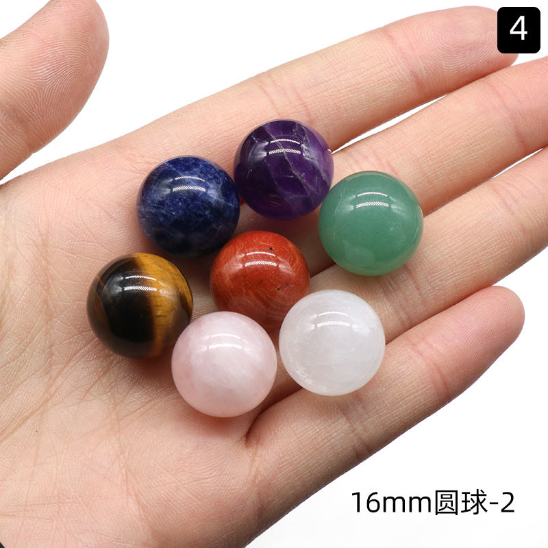 1355-12mm16mm20mm ball set natural crystal agate colorful stone ball set 7 pieces