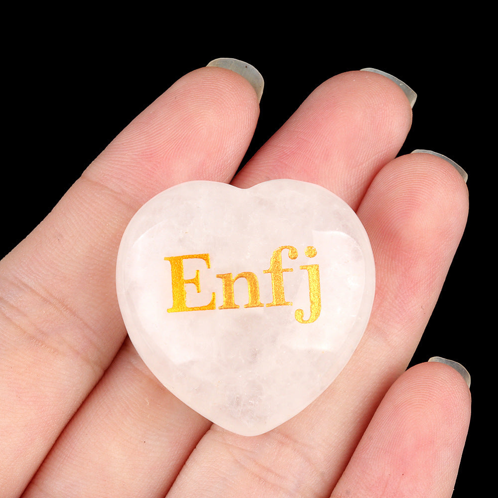 1967-White crystal love lettering MBTI16 personality type I person E person desktop ornaments student club gift