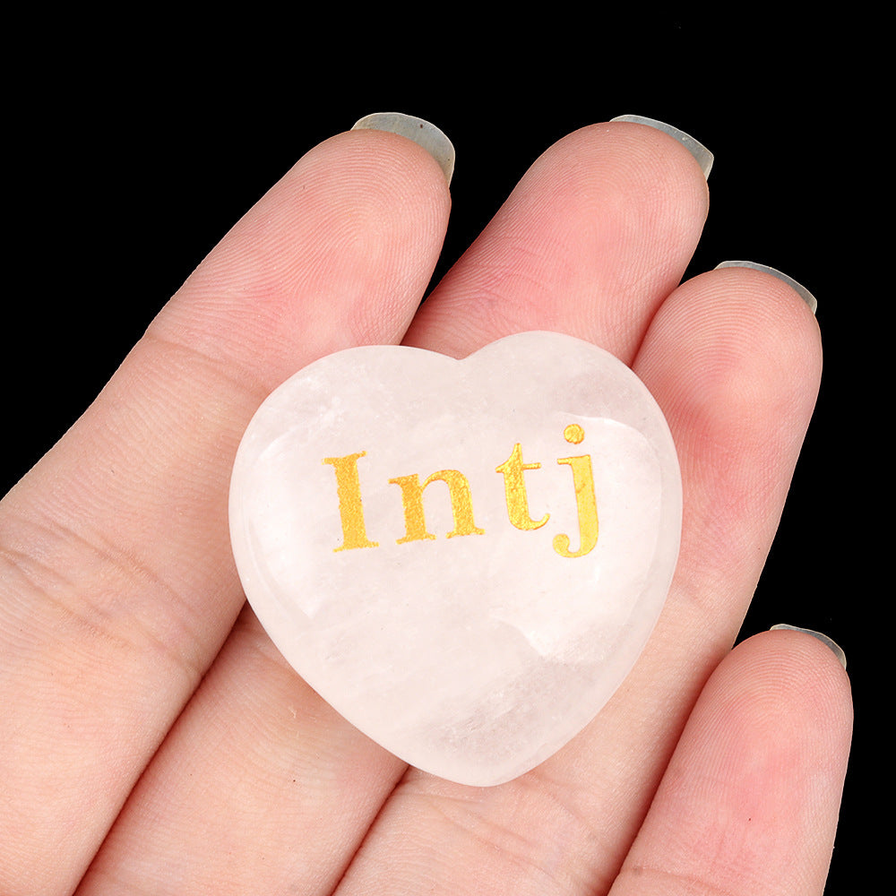 1967-White crystal love lettering MBTI16 personality type I person E person desktop ornaments student club gift