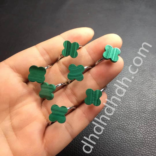 Malachite four leaf clover  rings