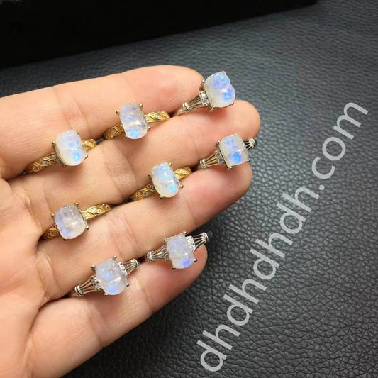 Moonstone pixiu rings