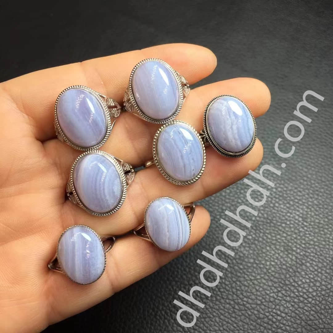 Blue lace agate rings