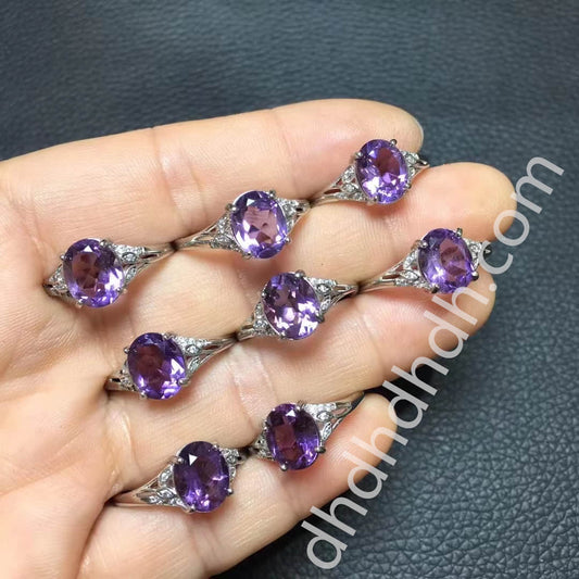 Amethyst faced rings