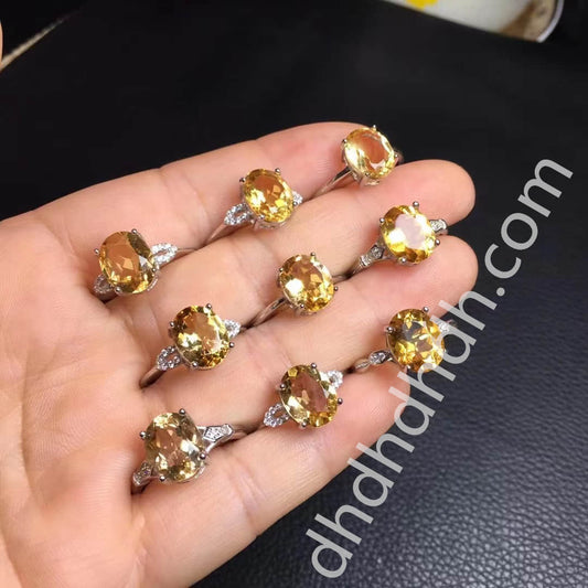 Citrine facet rings