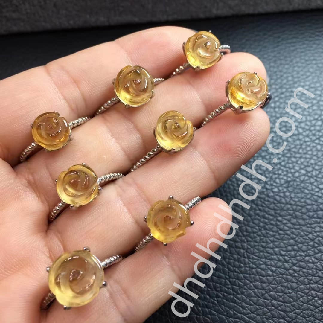 Citrine flowers rings